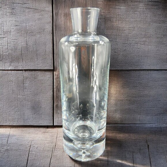 Heavy Crystal Glass Polish Decanter With Stopper Glass Bottle Air Bubble Bottom - Picture 3 of 16